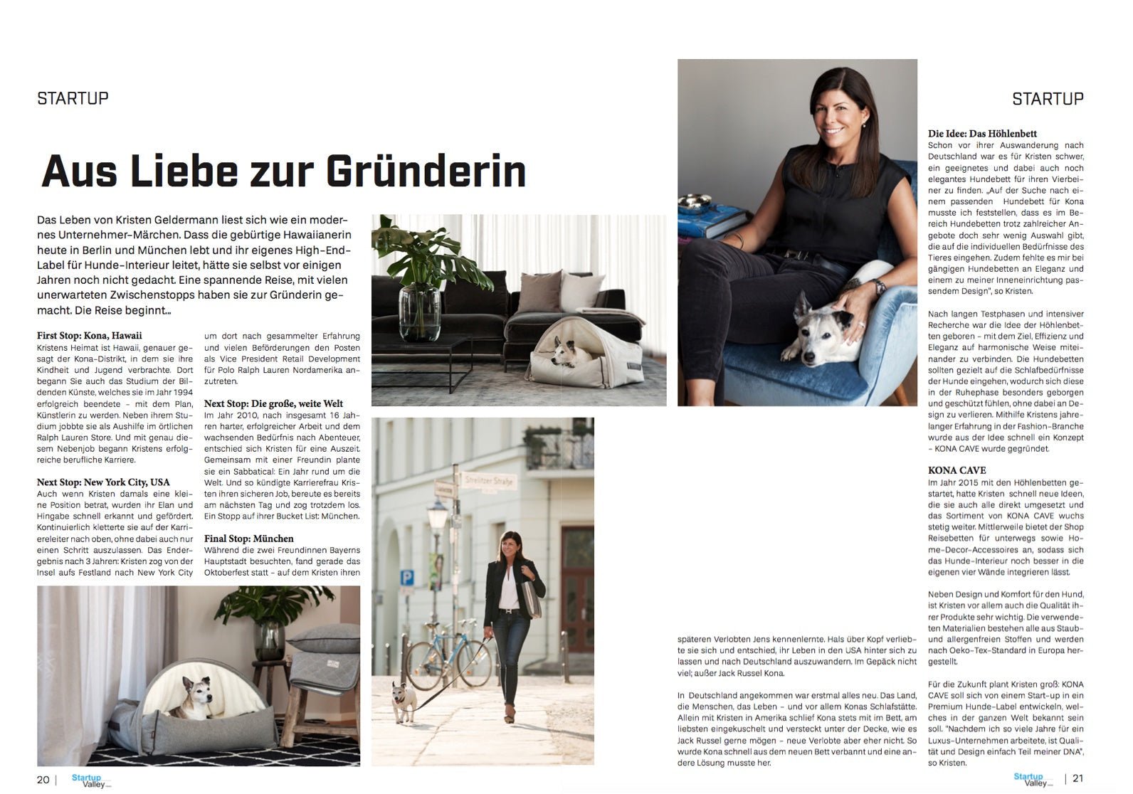 KONA CAVE® famale Founder Kristen Geldermann interviewed in Startup Valley Magazine