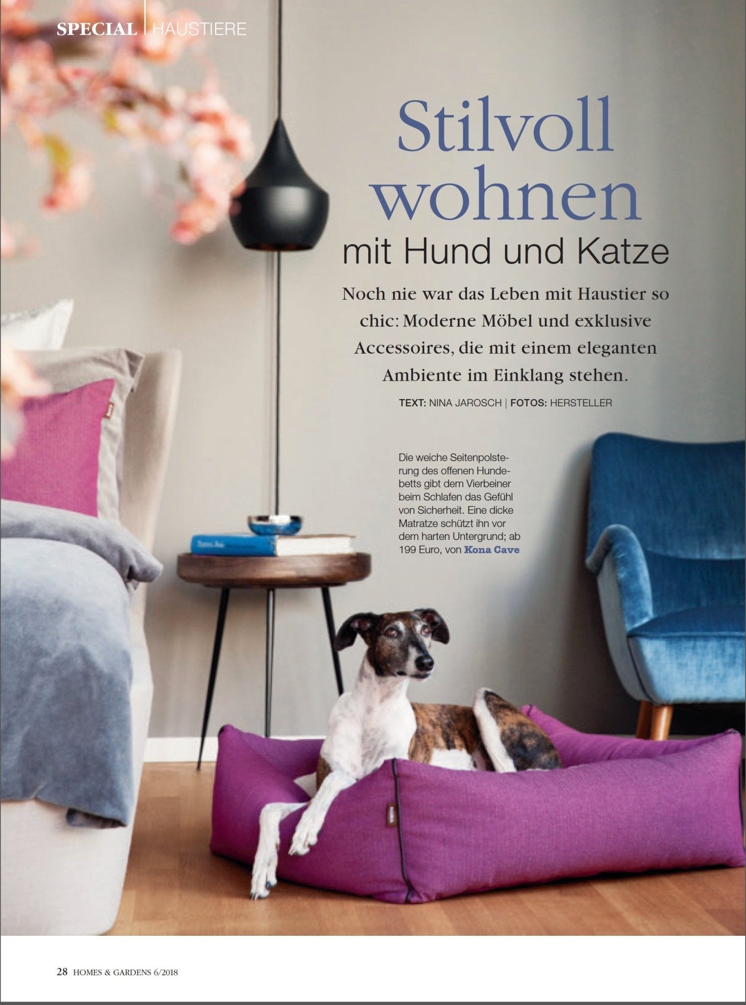 KONA CAVE® is the most stylish and highest quality dog and cat furniture - Homes & Gardens Magazine 