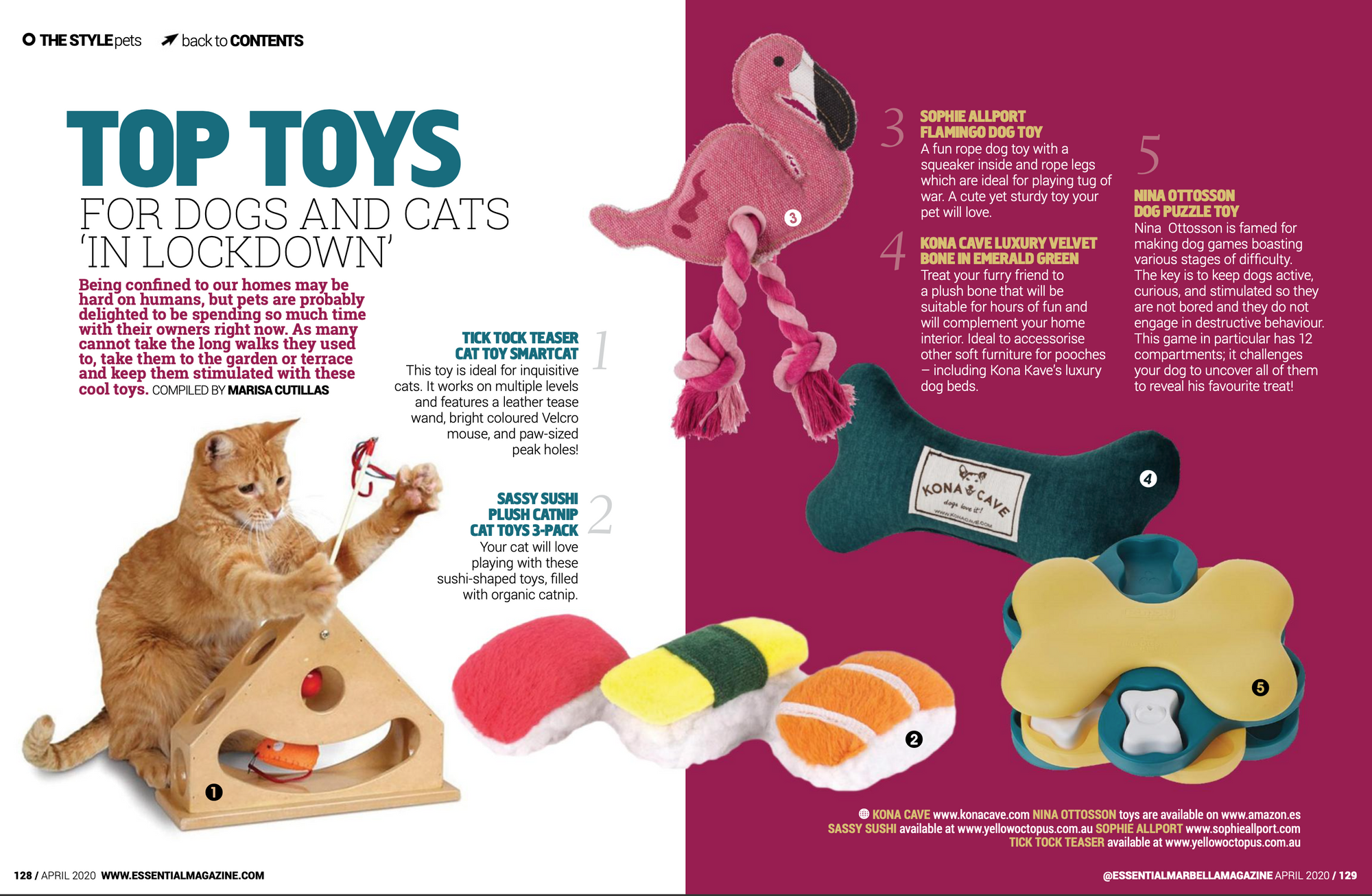 KONA CAVE® Luxury dog toys in vegan emerald green velvet.  Luxury dog toys for pampered pets. As seen in Essential Mirabella Magazine. 