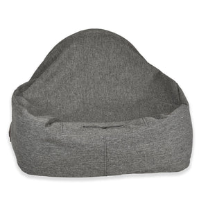 KONA CAVE® Luxury snuggle cozy cave dog and cat bed in grey herringbone with back air vent for safety