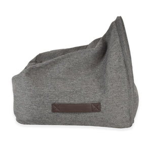 KONA CAVE® Luxury snuggle cozy cave dog and cat bed in grey herringbone with side handles to carry