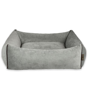 KONA CAVE® luxury cuddle cave dog and cat bed in grey corduroy with removable canopy cover. 