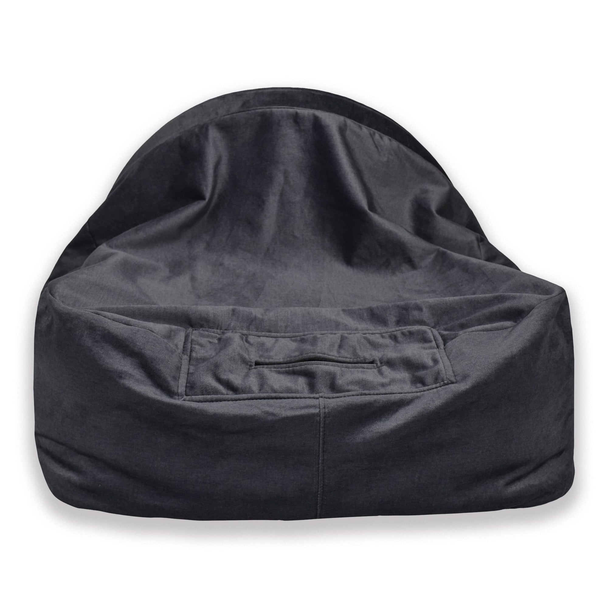 KONA CAVE® ultimate luxury snuggle dog cave bed in grey velvet and lined in super soft, human-grade faux-fur. Patented design has back air vent to regulate the temperature and ensure pets get enough air when under the canopy blanket. 