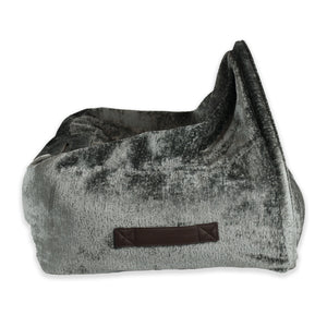 KONA CAVE®  luxury snuggle burrow cozy cave cuddle bed. Grey Velvet domed dog and cat bed.  removable canopy cave cover. washable. Superior Patented design. 