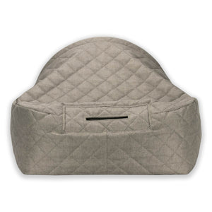 Sleepy Fox® luxury snuggle cave dog / cat bed in beige fabric has a patented designed air-vent to be sure pet gets enough air under the canopy cover.