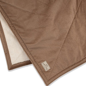 KONA CAVE® Beige Velvet Furniture Blanket with Sherpa Fleece Lining (Large)