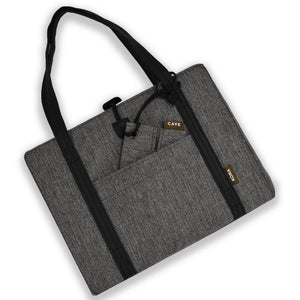 KONA CAVE® Travel Dog Bed with matching Essential Zipper Bag in Grey Herringbone
