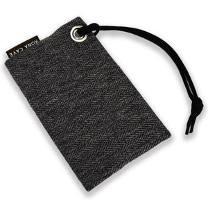 KONA CAVE® Essential Zipper Bag in Grey Herringbone 
