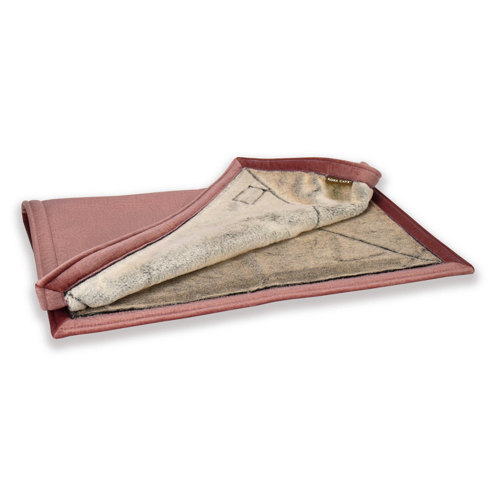 Luxus-beschwerte Decke – Kunstpelz und hellrosa Samt – klein