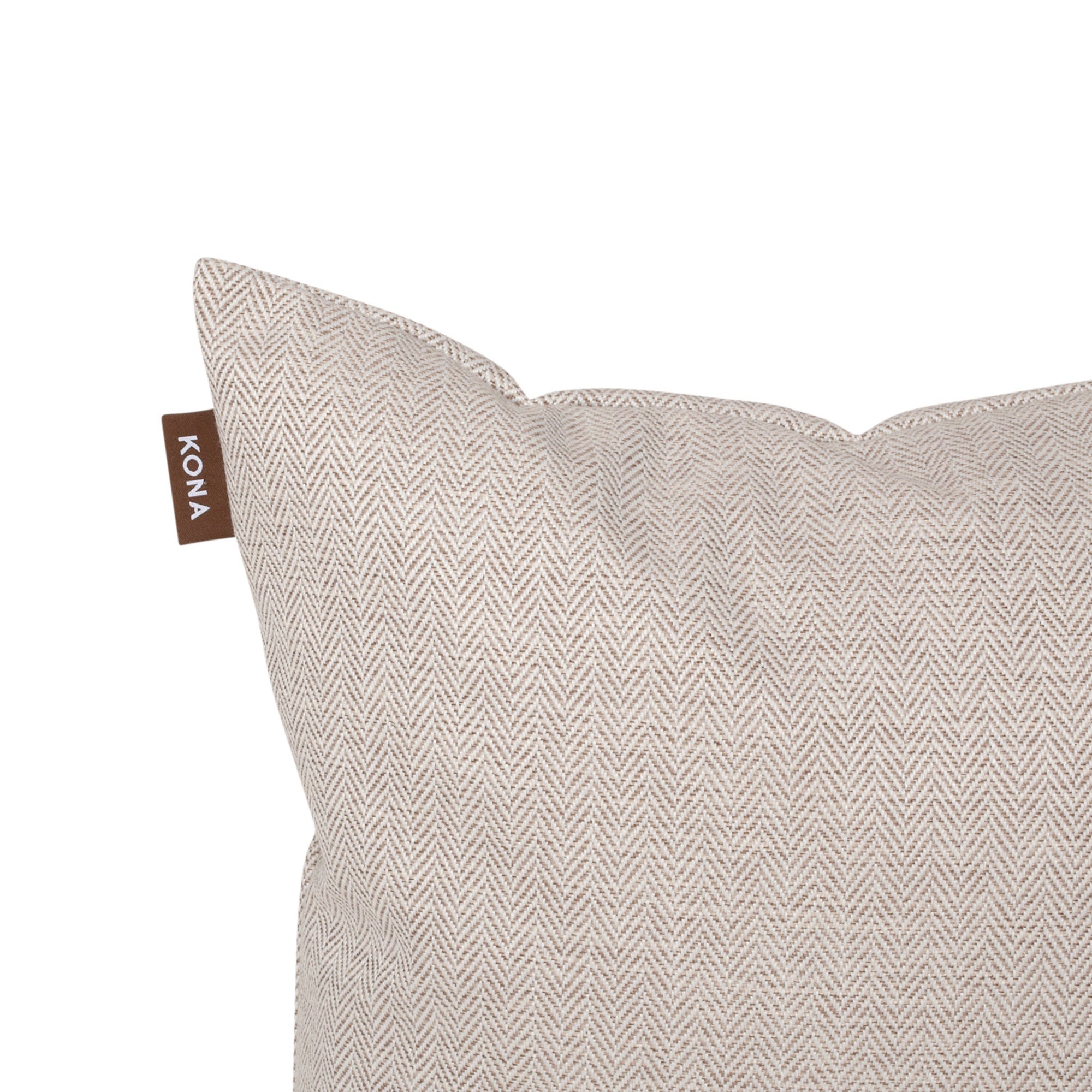 KONA CAVE® Decorative pillow covers, sophisticated cream herringbone fabric.