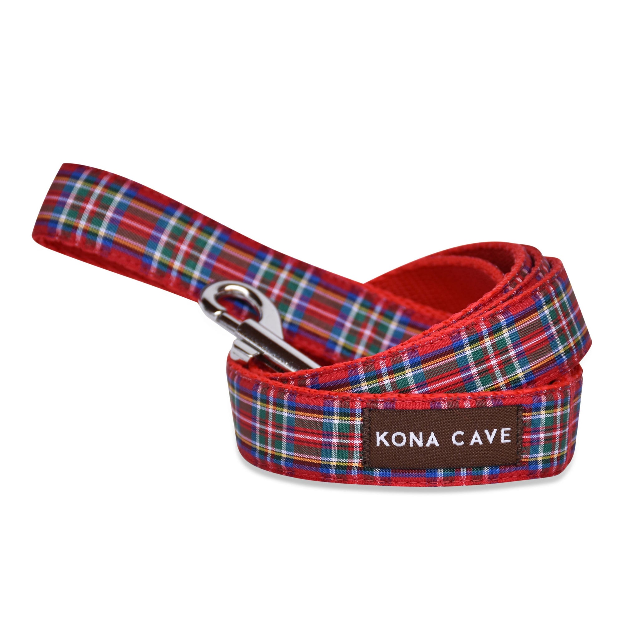 KONA CAVE ® - dog leash / lead in authentic Royal Stewart tartan (red)