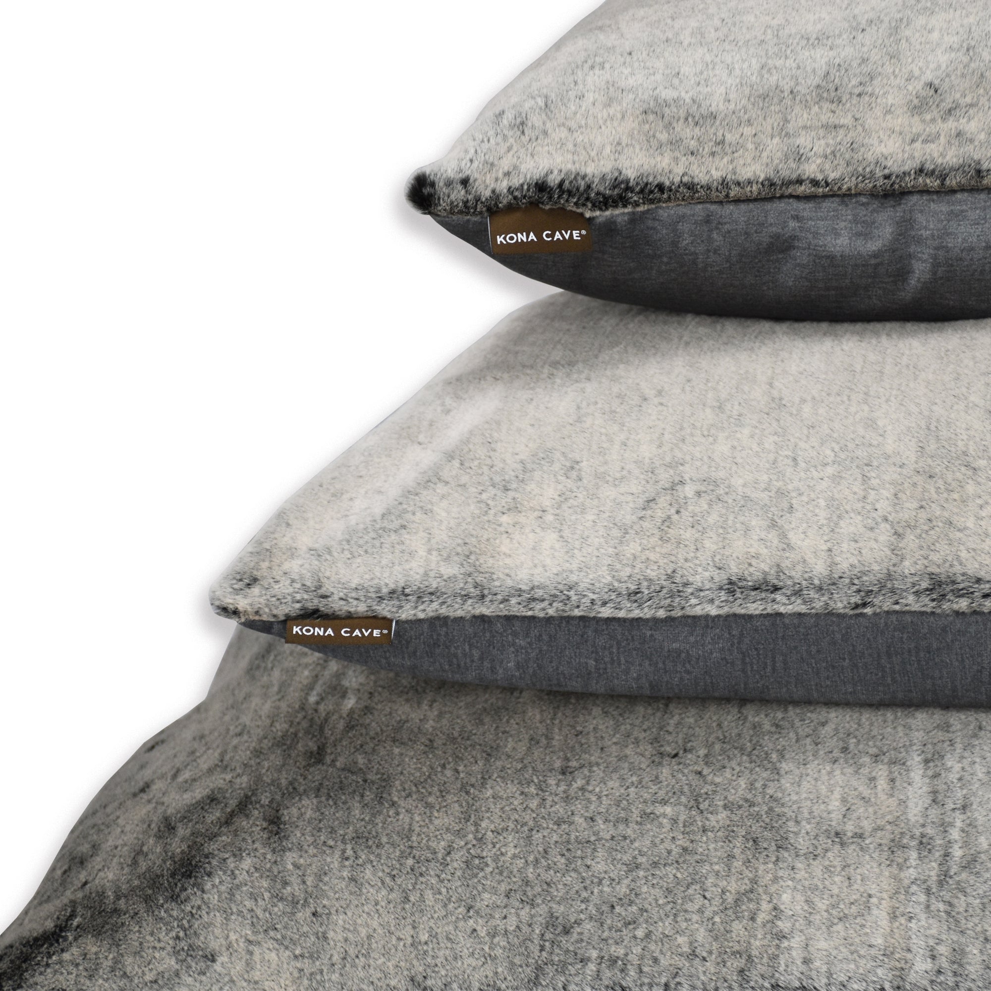 Dream Cushion - Faux Fur and Graphite Grey Velvet - With Optional Memory Foam Mattress
