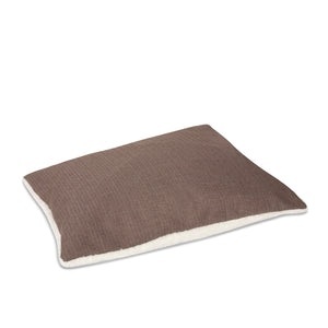 KONA CAVE® designer bolster dog bed in brown herringbone fabric is stylish and cozy 